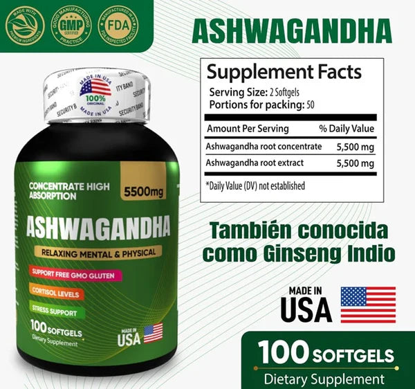 Ashwagandha 100 cápsulas X 3 unidades