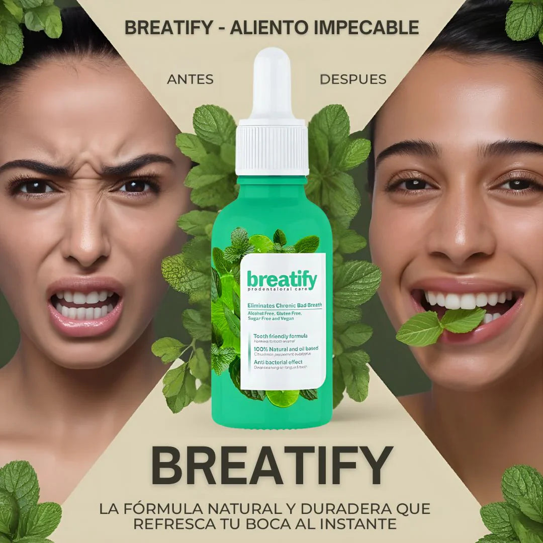 Breatify® GOTAS NATURALES PARA EL MAL ALIENTO + LLEVÁTE 1 GRATIS!