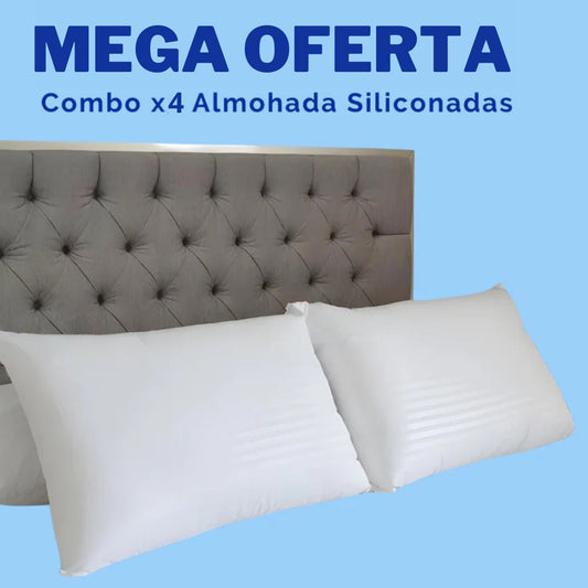 ¡SUPER OFERTA! Paga 3 y lleva 4 almohadas de fibra siliconadas 40x60 CM