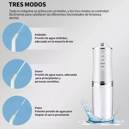 Irrigador Bucal Portatil Limpieza Dental 4 boquillas