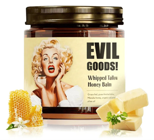 ¡EVIL GOODS! Bálsamo de Sebo de Res y Miel de Manuka – Crema Facial Orgánica Hidratante