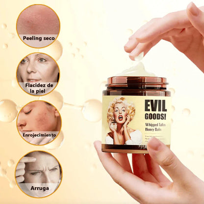 ¡EVIL GOODS! Bálsamo de Sebo de Res y Miel de Manuka – Crema Facial Orgánica Hidratante