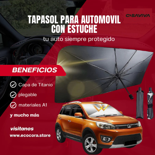 PARASOL PARA CARRO TIPO SOMBRILLA DE TITANIO 30% DE DESCUENTO